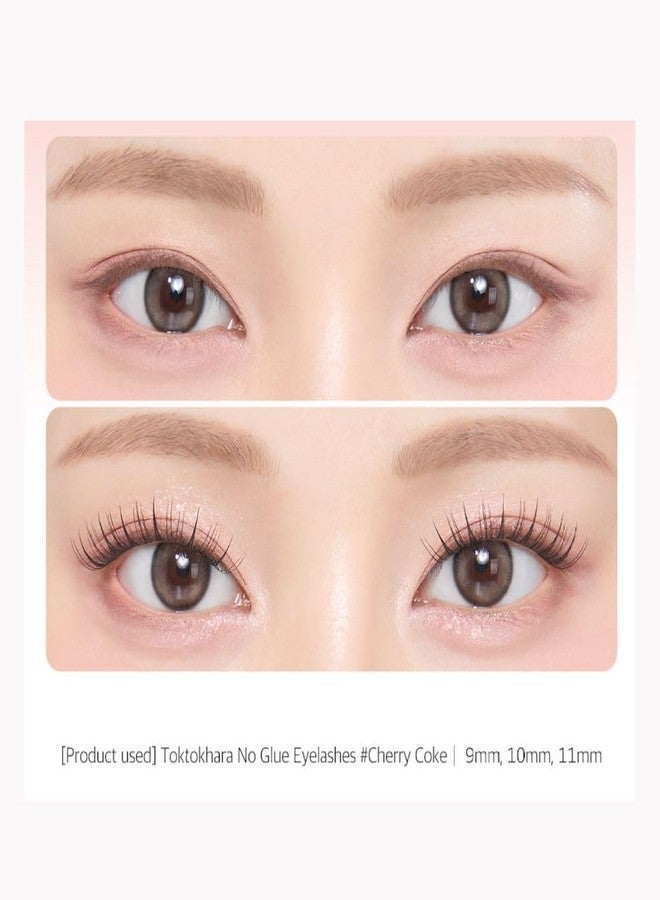CORINGCO Toktok Hara Light Self Adhesive False Eyelashes, Natural Look, No Glue Needed, Assorted Set of 9/10/11mm, Reusable Lash Clusters Kbeauty (cherry coke light) - Image 4